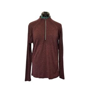 Lululemon‎ Shirt Mens Medium Maroon Purple Metal Vent Tech Half Zip Pullover